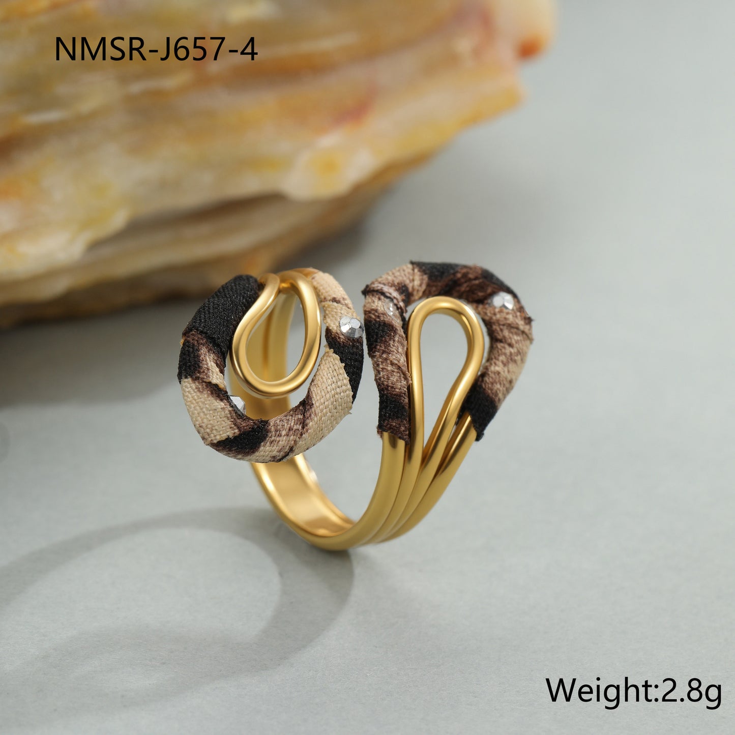 Leopard Series Stainless Steel Open Mouth Ring