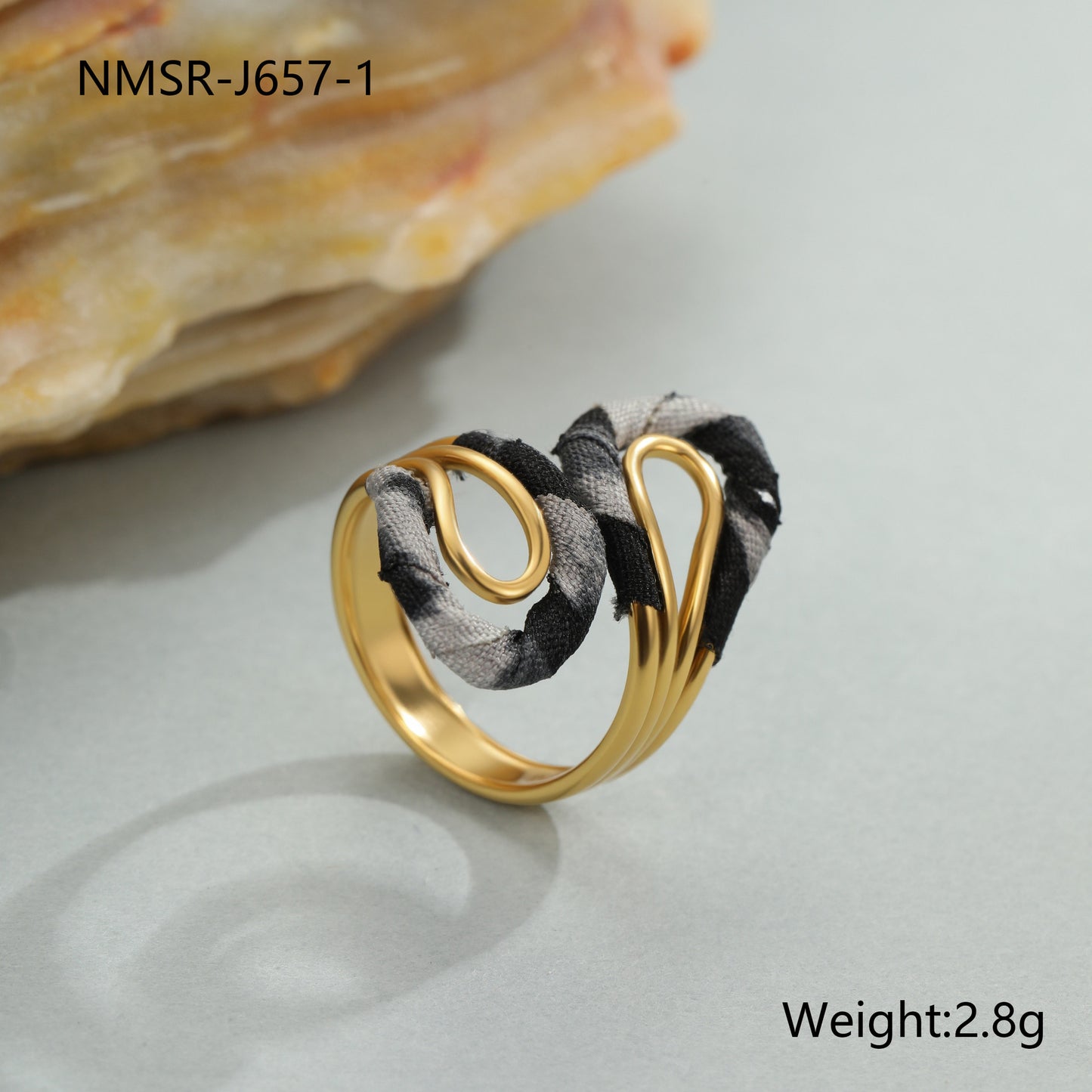 Leopard Series Stainless Steel Open Mouth Ring