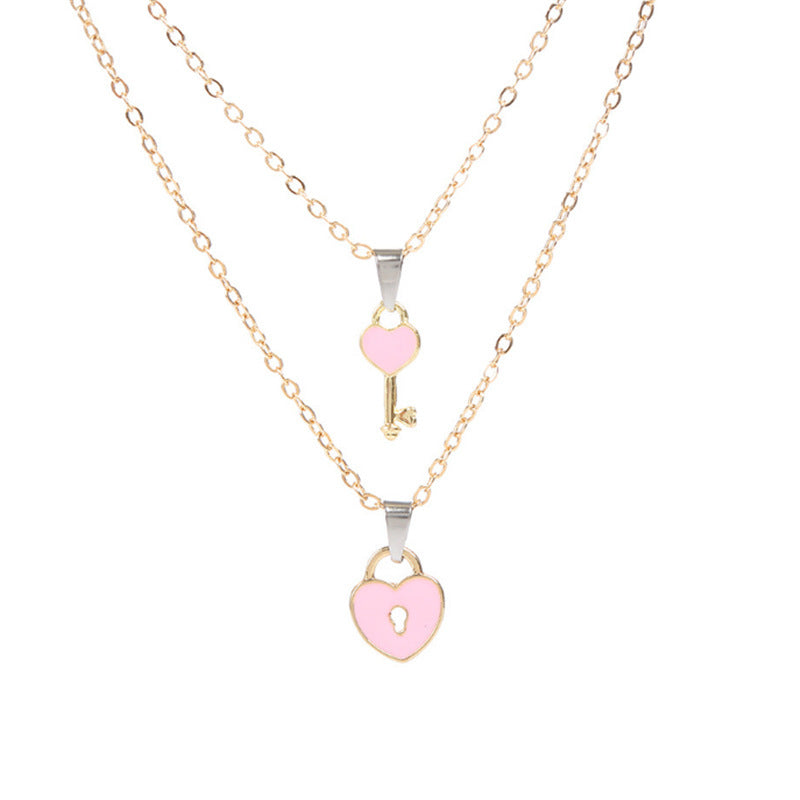 Couple Necklaces A Pair Of Retro Men's And Women's Golden Collarbone Chains