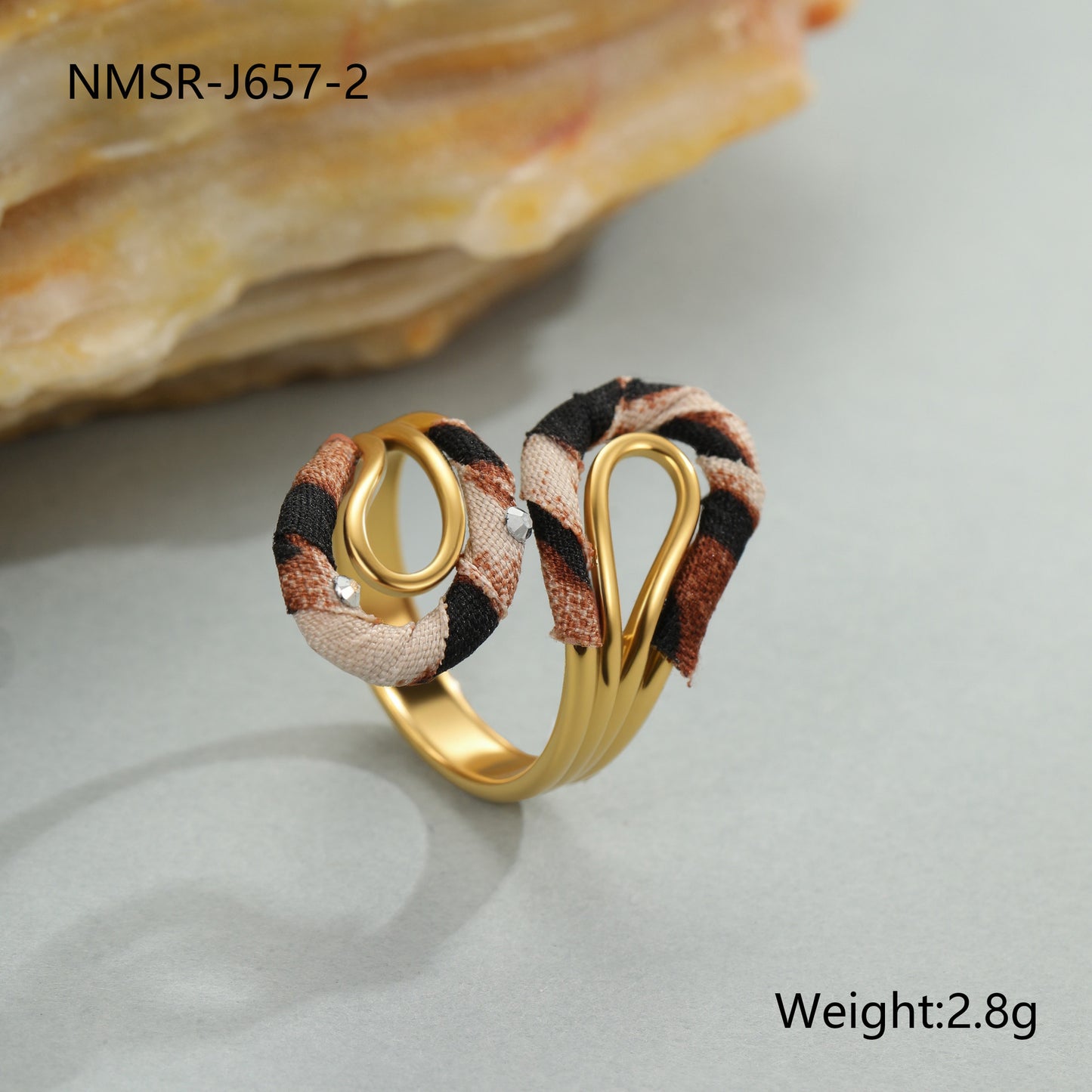Leopard Series Stainless Steel Open Mouth Ring