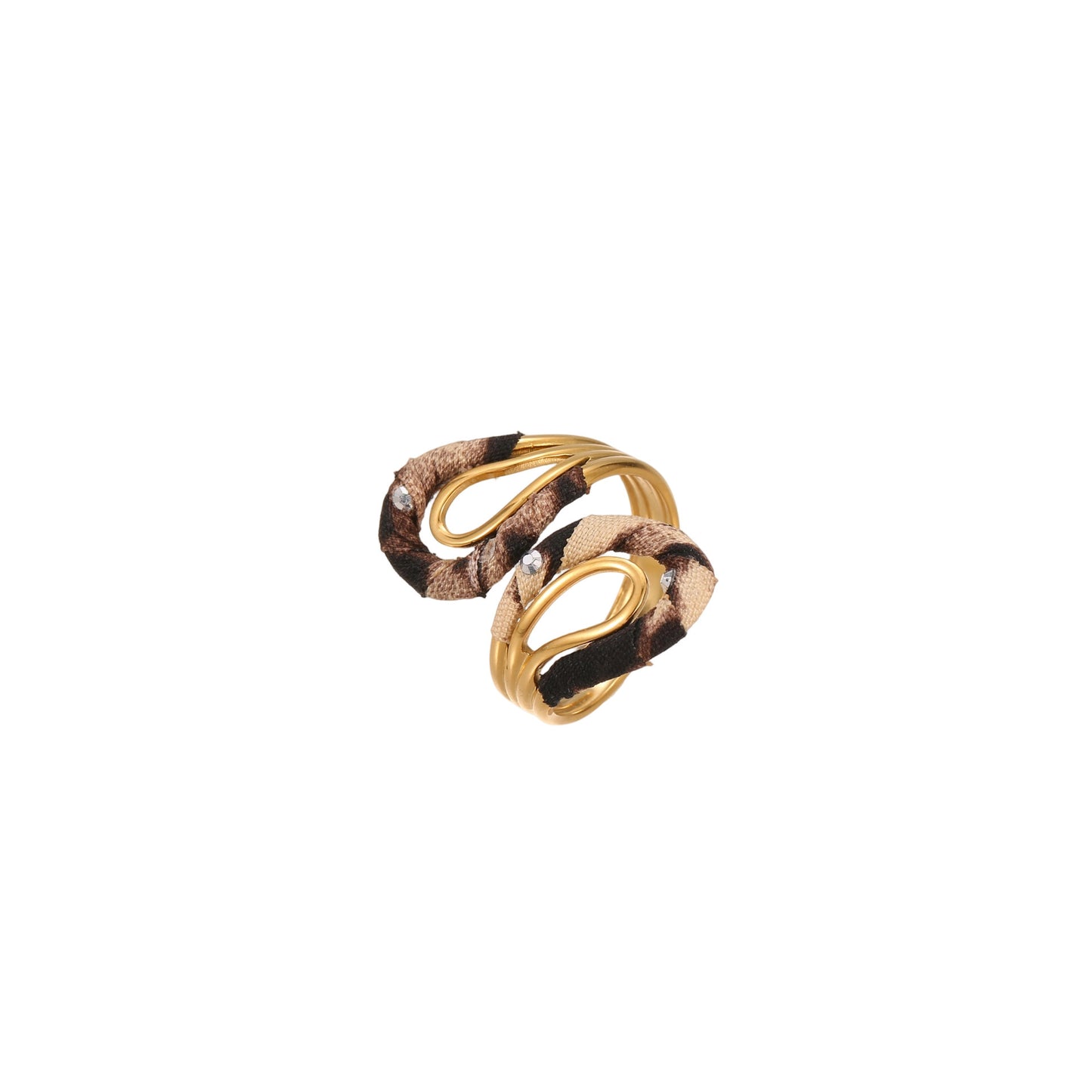Leopard Series Stainless Steel Open Mouth Ring