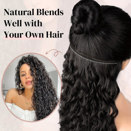 Synthetic Hair Curler Type Hair Extension Hair Curler Type Full Head Wig Women's Black Brown Hair