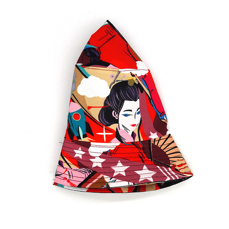 Antique Style Dancing Girl Printed Pattern New Fisherman Hat Female Spring And Summer New Sun Hat Tide Outdoor Leisure Travel Decoration
