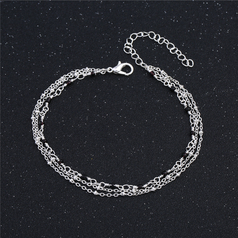 Ladies Beaded Multilayer Fringe Chain Anklet