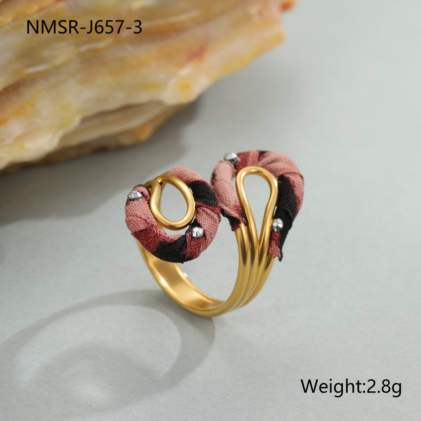 Leopard Series Stainless Steel Open Mouth Ring