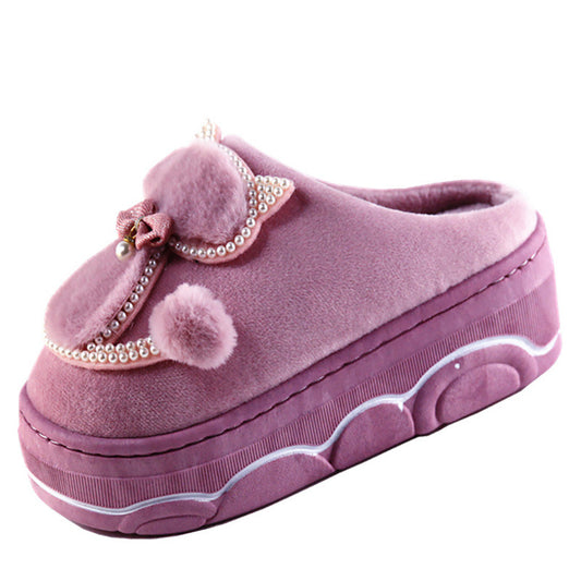 Cute Cat Slippers Ladies Platform Indoor Shoes For Women Winter Autumn Home Slippers Female Warm Shoes New Arrival