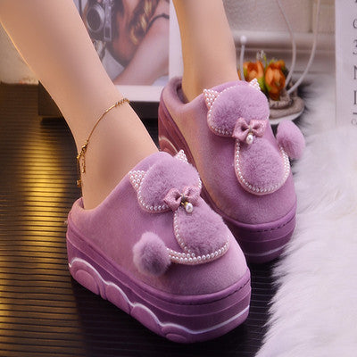 Cute Cat Slippers Ladies Platform Indoor Shoes For Women Winter Autumn Home Slippers Female Warm Shoes New Arrival