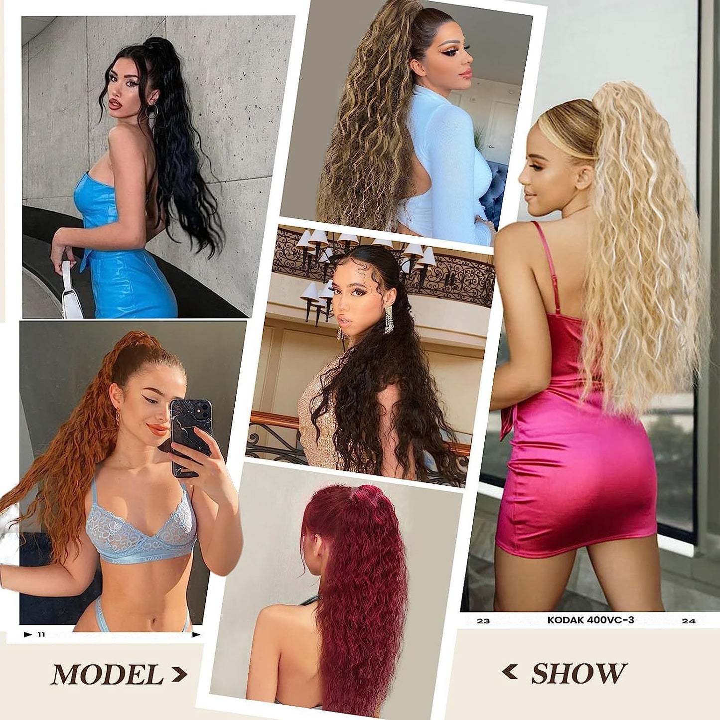 Ponytail Wig Small Curls Long Curly Hair Curl Ponytail Wig For Women