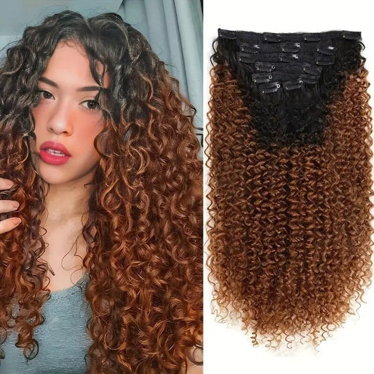 Synthetic Hair Curler Type Hair Extension Hair Curler Type Full Head Wig Women's Black Brown Hair