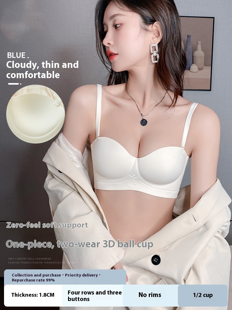 No Steel Ring Half Cup Seamless Bra
