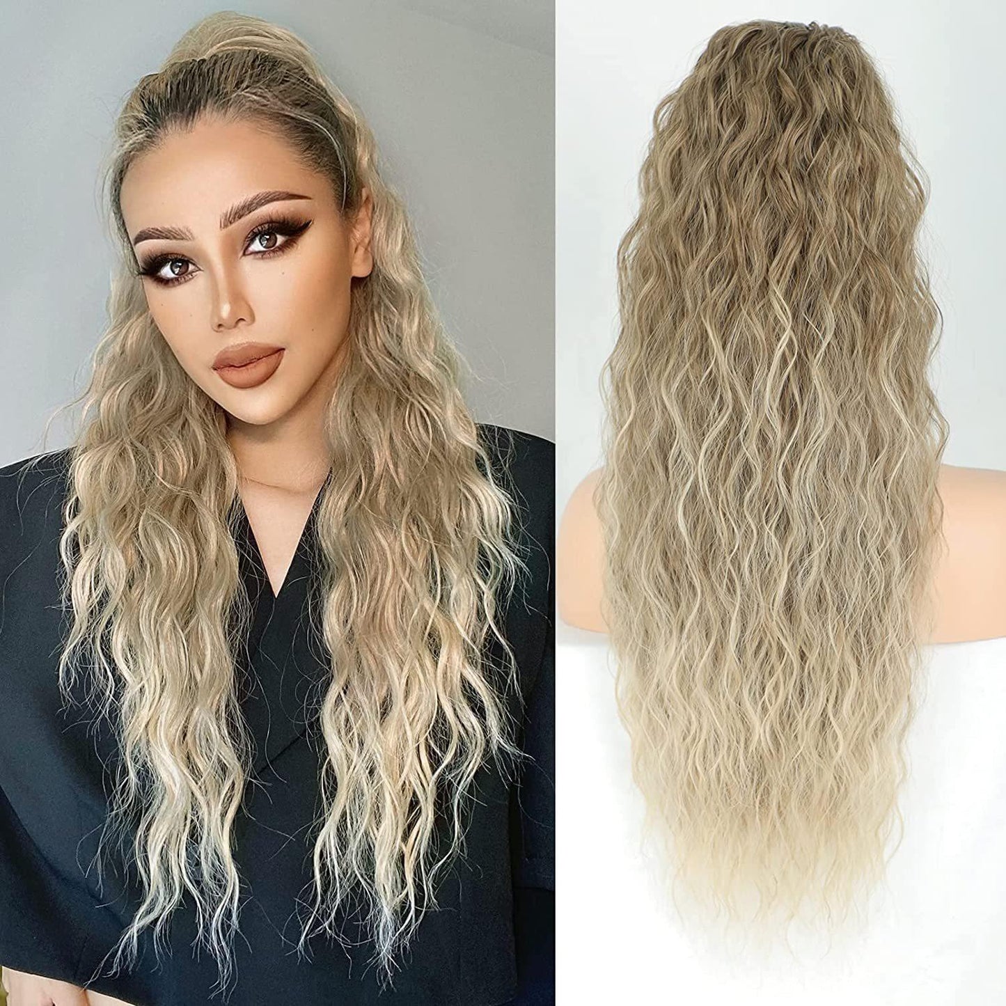Drawstring Ponytail Water Ripple Wig